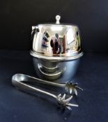 Art Deco Silver Plate Ice Bucket and Tongs