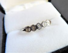 Sterling Silver Ring set with 5 Diamonds