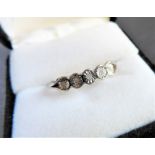 Sterling Silver Ring set with 5 Diamonds