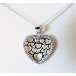 Sterling Silver Heart Shaped Pendant Necklace