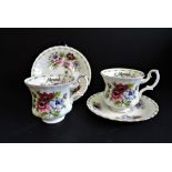 Pair Royal Albert Bone China Cups and Saucers Flower of Months Series