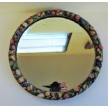 Vintage Art Deco Barbola Round Wall Mirror 44cm Diameter