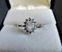 Sterling Silver 1 carat White Sapphire Ring