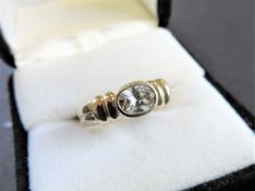 Sterling Silver 1.1ct White Sapphire Ring