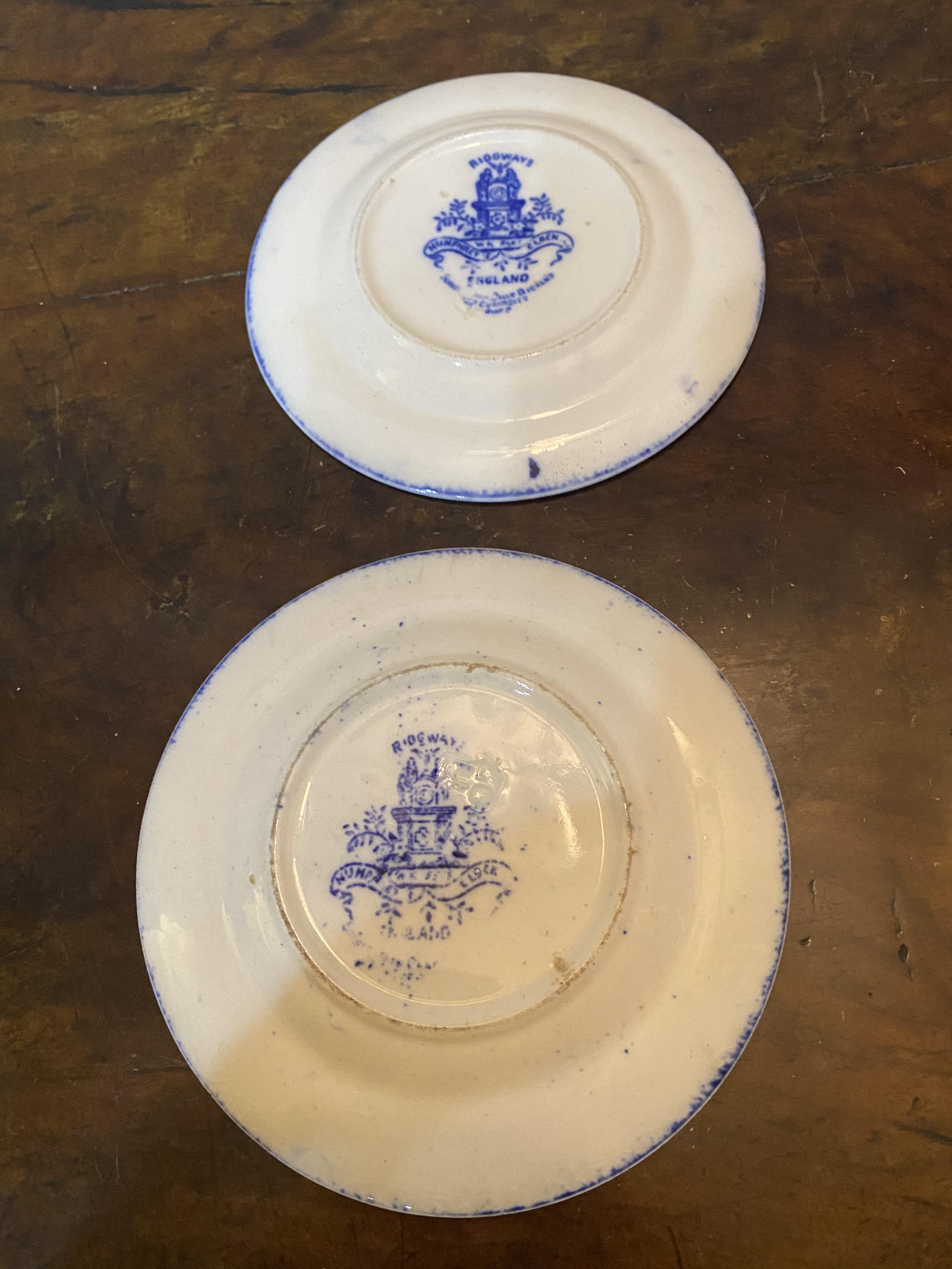 Two C19th blue and white Childs plates - Image 2 of 2