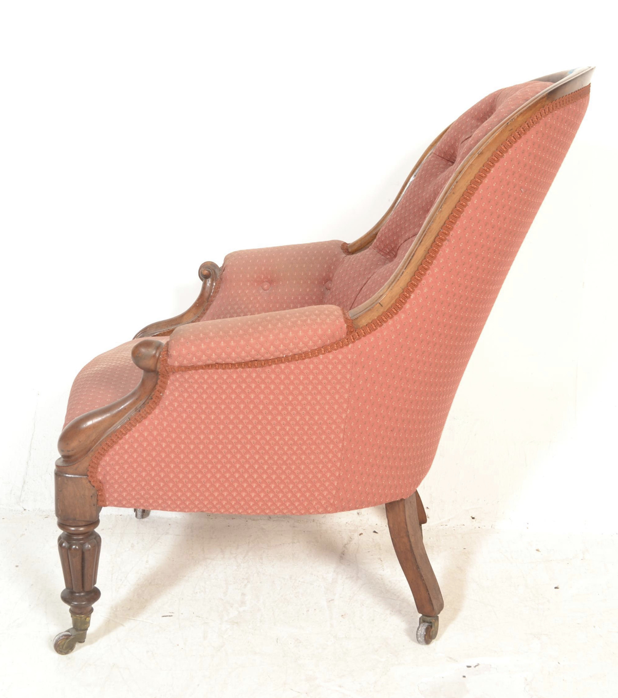 19th century walnut spoon back armchair - Image 4 of 6