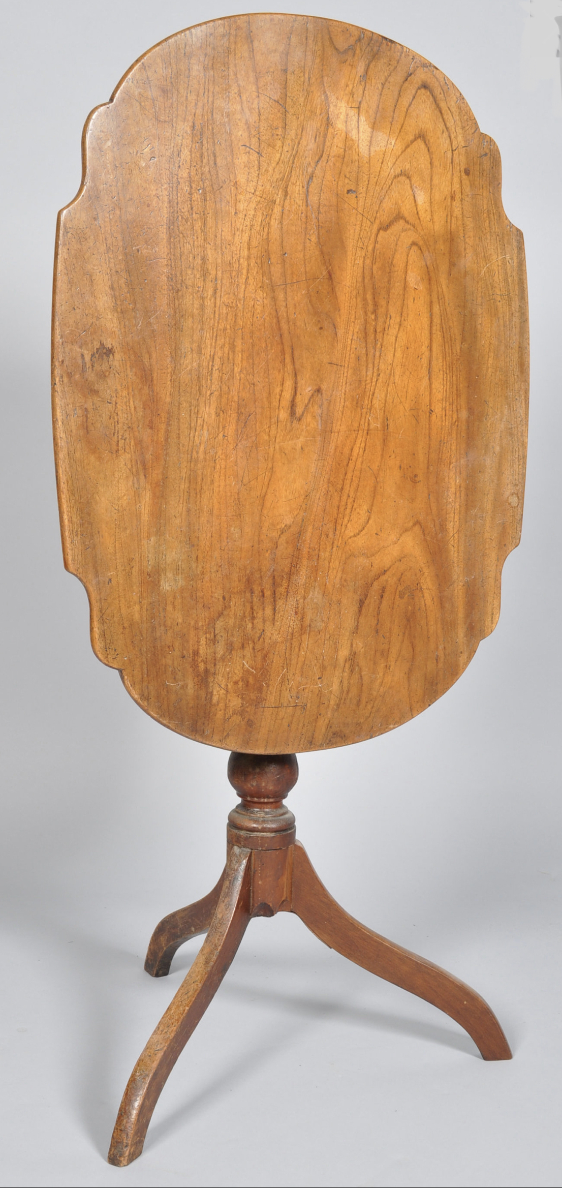 C19th shaped elm tilt top tripod table