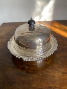 19th-century silverplated muffin dish