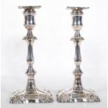 Pair of silver plated candlesticks