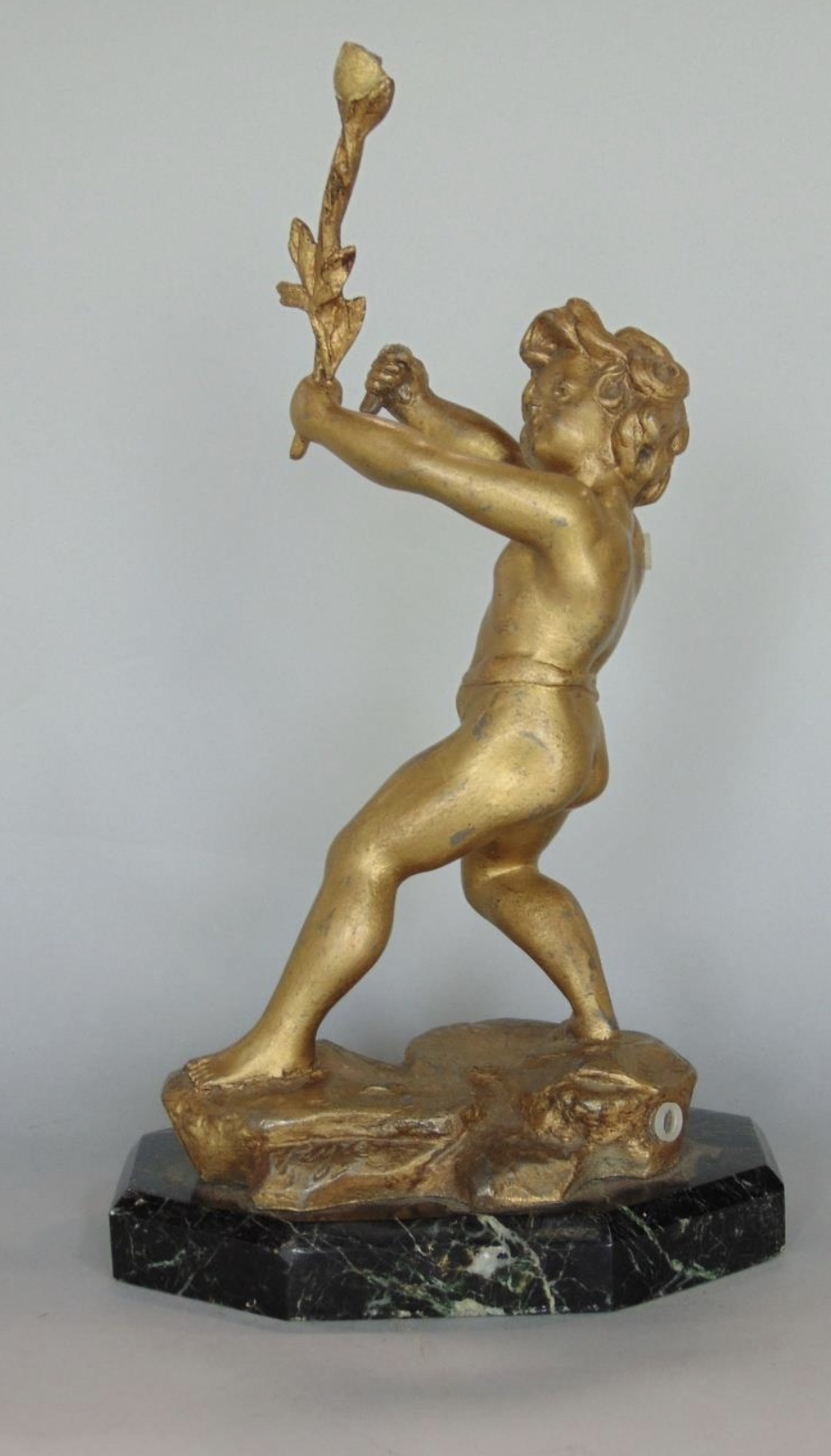 Gilt spelter figure on marble base - Image 2 of 2