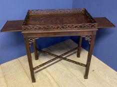 A George III style fretwork silver table