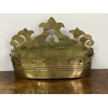 C19th brass fretwork wall mounted candle box