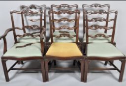 Five george III dining chairs for restoration