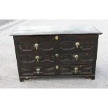 C17th block fronted oak mule chest