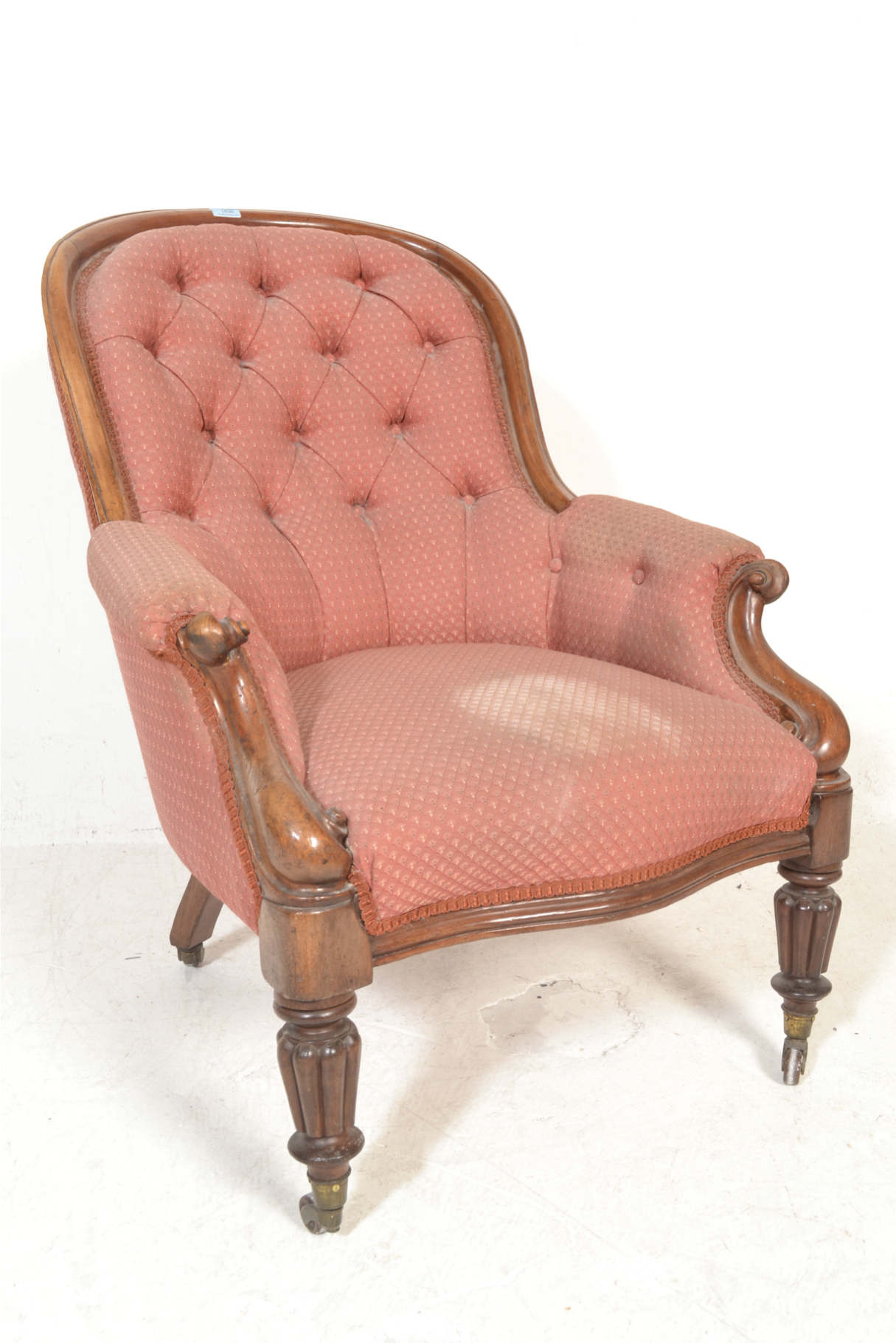 19th century walnut spoon back armchair - Image 2 of 6