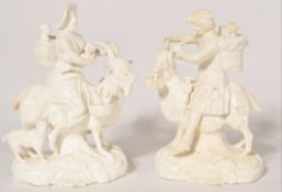 Pair of Derby Figures of the tailor and his wife