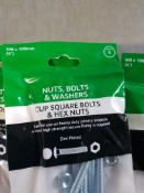 100 packs - 75mm coach bolts and nuts