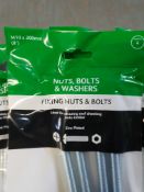 100 packs - 200mm fixing bolts and nuts