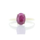 9ct Yellow Gold Oval Cut Ruby Ring 1.24 Carats