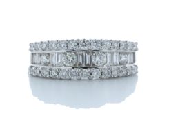 18ct White Gold Channel Set Semi Eternity Diamond Ring 0.95 Carats