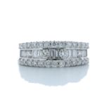 18ct White Gold Channel Set Semi Eternity Diamond Ring 0.95 Carats