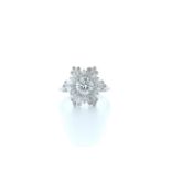 18ct White Gold Round Cluster Claw Set Diamond Ring 1.58 (0.77) Carats