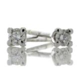 18ct White Gold Claw Set Diamond Earring 0.50 Carats