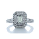 Platinum Single Stone With Halo Setting Ring 0.99 Carats