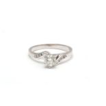 18ct White Gold Diamond Ring With Stone Set Shoulders 0.58 Carats