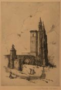 Pencil signed etching by D Dugaird Burnett D.A Edinburgh – Edinburgh View