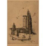 Pencil signed etching by D Dugaird Burnett D.A Edinburgh – Edinburgh View