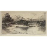 J McArdle (Jackson Simpson) signed etching "The Silver strand Loch Katrine"