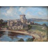 Inchcolm Abbey oil by Scottish artist Agnes M Cowieson (1880-1940) Exh RSA RA RSW GI AAS
