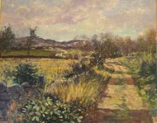 Donald Shearer (Scottish 1925-2017) oil painting Scottish Highland view Invergordon