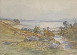 Willaim Beattie Brown 1831-1909 R.S.A, R.A signed watercolour Scottish View "Dornoch Firth"