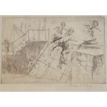 Ellen Alice Soper Pencil signed etching Follow my leader