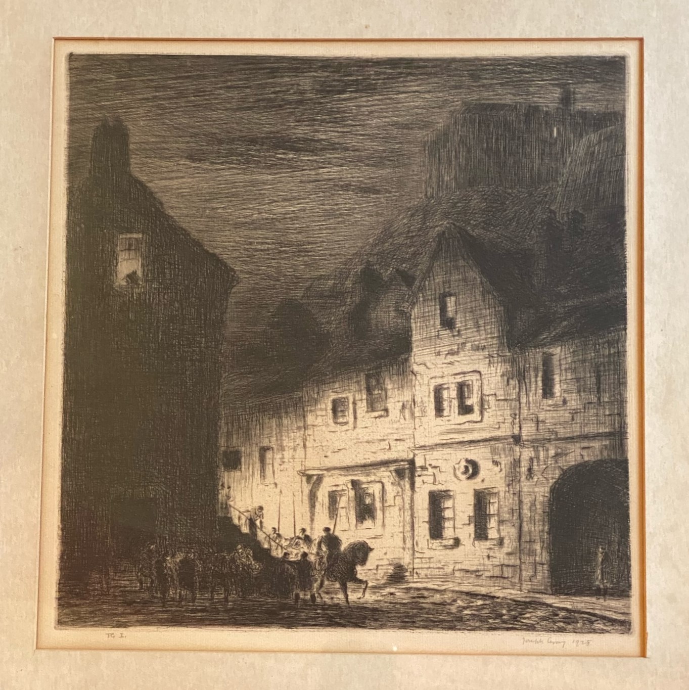 Signed etching depicting Old Edinburgh by Joseph Gray 1890-1963 - Image 2 of 5