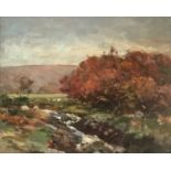 Sheep in Autumn Landscape oil painting by Scottish artist David Fulton,1848-1930 Ex R.S.A, R.S.W