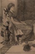 “Lady with Tortoise” unsigned engraving