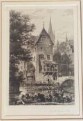 Etching "The Old German Mill" by Axel Herman Haig 1835-1921, RA