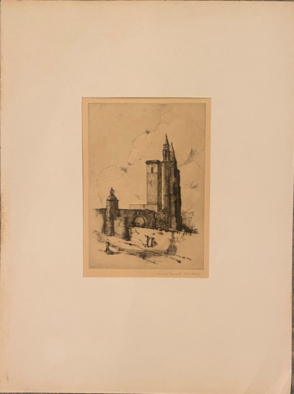 Pencil signed etching by D Dugaird Burnett D.A Edinburgh – Edinburgh View - Image 3 of 3