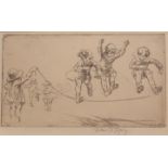 Eileen Alice Soper signed etching entitled “Skipping”