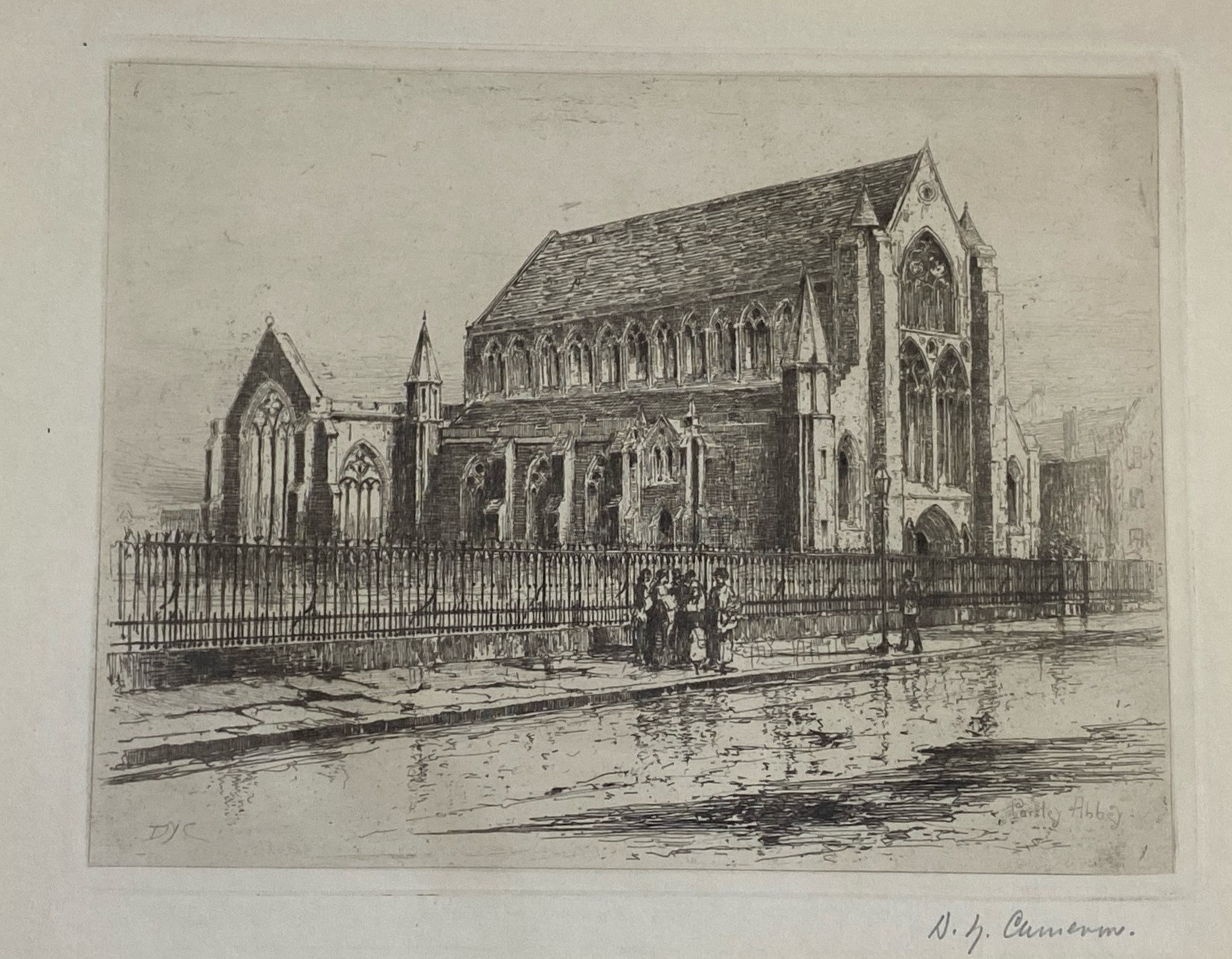 David Young Cameron signed etching "Paisley Abbey" - Image 3 of 5