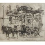 William Walcot RA (1874-1943), Temple of Minerva etching, signed in pencil