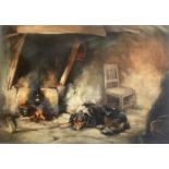 Limited edition print by Scott Rankin dog sleeping by the fire