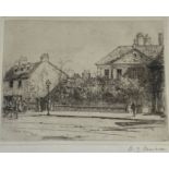 David Young Cameron signed etching "Paisley house"