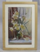 Watercolour & Gouache Still Life of Daffodils Framed ESK