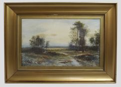 Victorian Watercolour Landscape by B.W.Leader 1884