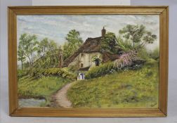 Country Cottage Landscape Painting