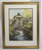 Bridge over River' Watercolour Landscape